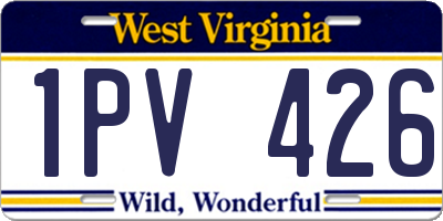 WV license plate 1PV426