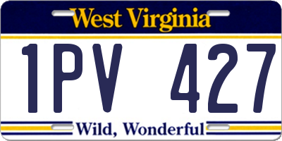 WV license plate 1PV427