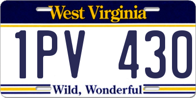WV license plate 1PV430