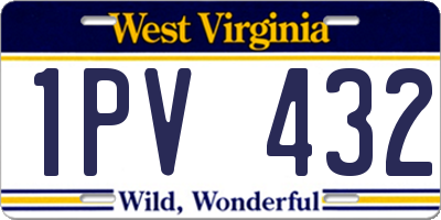 WV license plate 1PV432