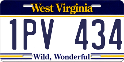 WV license plate 1PV434