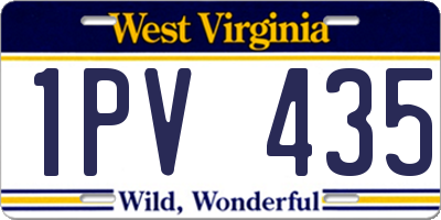 WV license plate 1PV435