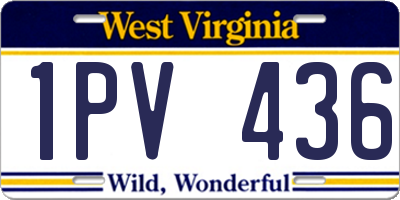 WV license plate 1PV436