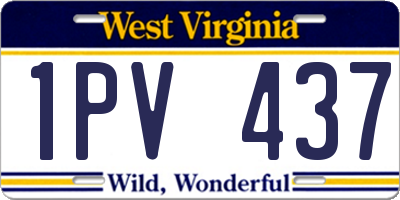 WV license plate 1PV437