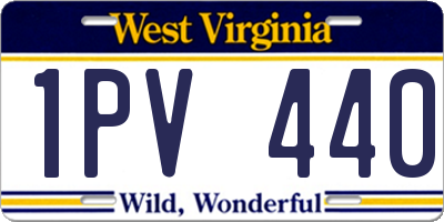 WV license plate 1PV440