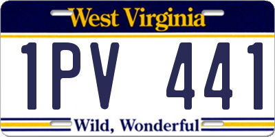 WV license plate 1PV441