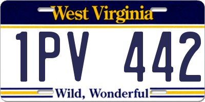 WV license plate 1PV442