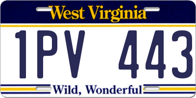 WV license plate 1PV443