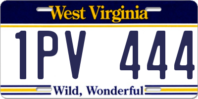 WV license plate 1PV444