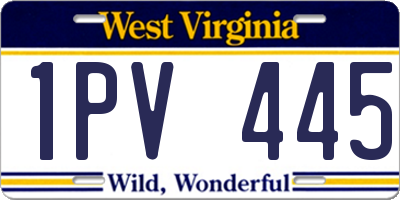 WV license plate 1PV445