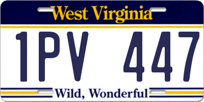 WV license plate 1PV447