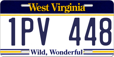 WV license plate 1PV448