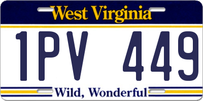 WV license plate 1PV449