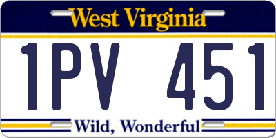 WV license plate 1PV451