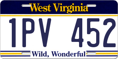 WV license plate 1PV452