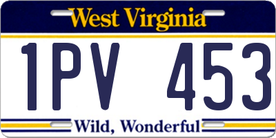 WV license plate 1PV453