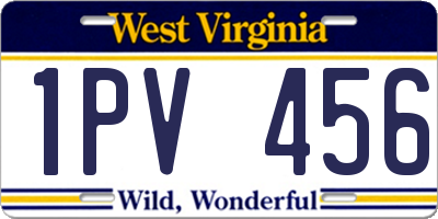 WV license plate 1PV456