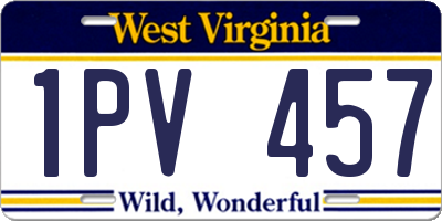 WV license plate 1PV457