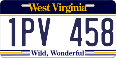 WV license plate 1PV458