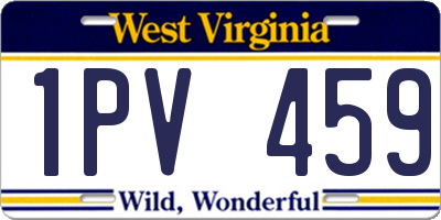 WV license plate 1PV459
