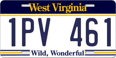 WV license plate 1PV461