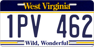 WV license plate 1PV462