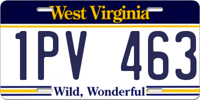 WV license plate 1PV463