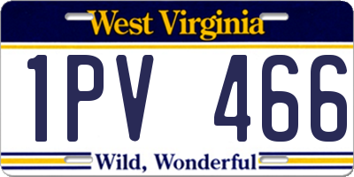 WV license plate 1PV466