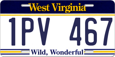 WV license plate 1PV467