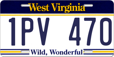 WV license plate 1PV470