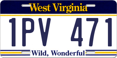 WV license plate 1PV471