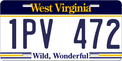 WV license plate 1PV472