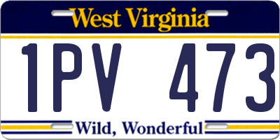 WV license plate 1PV473