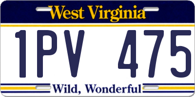 WV license plate 1PV475