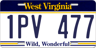 WV license plate 1PV477