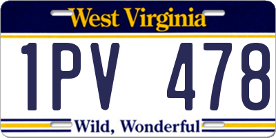 WV license plate 1PV478