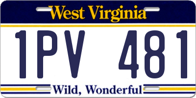 WV license plate 1PV481