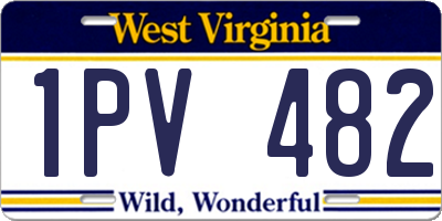 WV license plate 1PV482