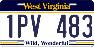 WV license plate 1PV483