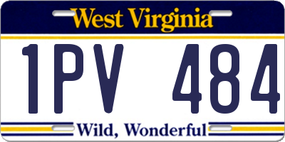 WV license plate 1PV484