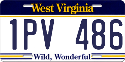 WV license plate 1PV486
