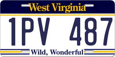 WV license plate 1PV487