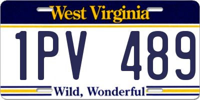 WV license plate 1PV489