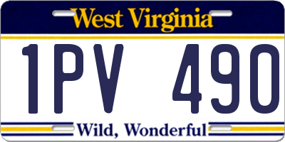 WV license plate 1PV490