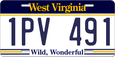 WV license plate 1PV491