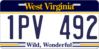 WV license plate 1PV492