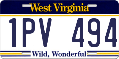 WV license plate 1PV494