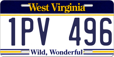 WV license plate 1PV496