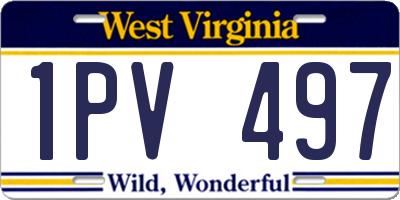 WV license plate 1PV497