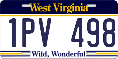 WV license plate 1PV498